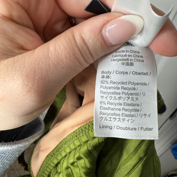 J. CREW NWT Wide Rib Curved Waist Cheeky String Bikini Bottom With Rings Green - Picture 6 of 8